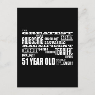 51ste verjaardag van de grootste 50-jarige verjaar uitnodiging briefkaart