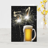 51ste Verjaardagsparklers met Beer Mok Kaart (Gele Bloem)