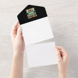 51th Birthday August Gift Vintage 1971 51 Years All In One Uitnodiging