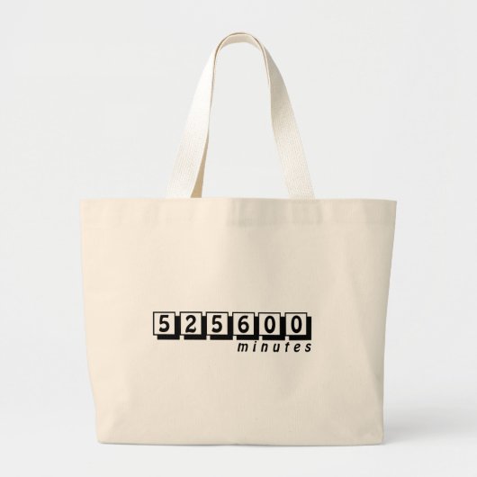525600 minuten zak grote tote bag (Voorkant)