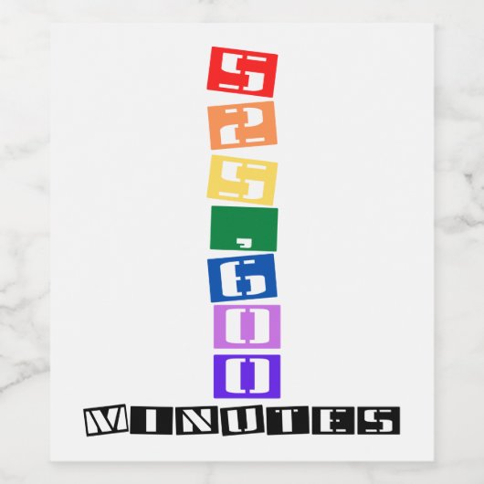 525,600 Minutes Wijn Etiket (Enkel label)