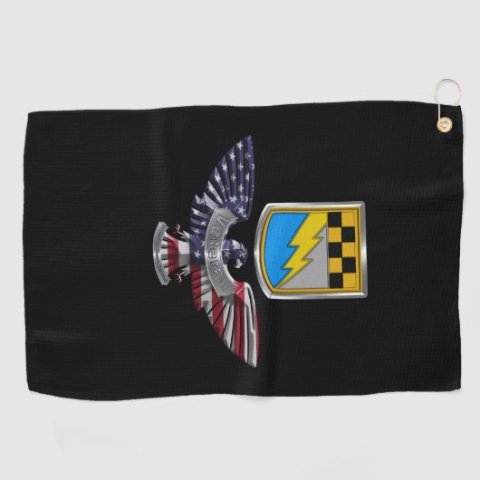 525 Militaire inlichtingenbrigade Eagle Golfhanddoek (Horizontaal)