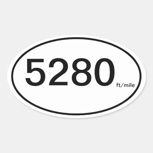 5280 ft/mijl ovale sticker (Voorkant)