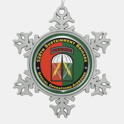 528e duurzaamheidsbrigade tin sneeuwvlok ornament (Voorkant)