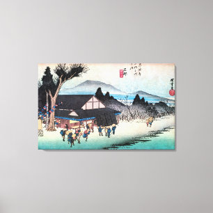 52. 石 宿, 広 Ishibe-juku, Hiroshige, Ukiyo-e Canvas Afdruk