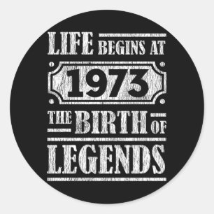 52 jaar oud 1973 Geboorte van de legende 52e verja Ronde Sticker