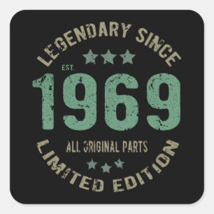 52 Jaar Oud Bday Legend 52e Verjaardag Vierkante Sticker