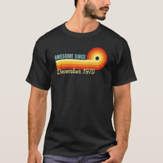 52 jaar oud Geweldige sinds december 1970 Retro 52 T-shirt