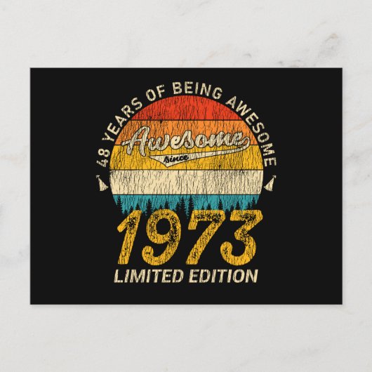 52 Jaar Oude 1973 Retro Geweldig 52e Verjaardag Ca Briefkaart (Voorkant)