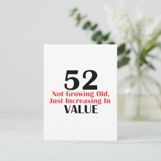 52 jaar oude design briefkaart (Staand voorkant)