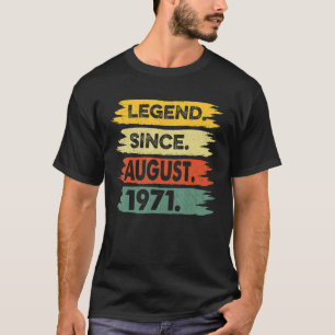 52 jaar oude legende sinds augustus 1971 52e geboo t-shirt