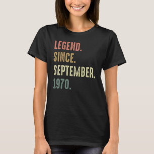 52 jaar oude leggende sinds september 1970 52e her t-shirt