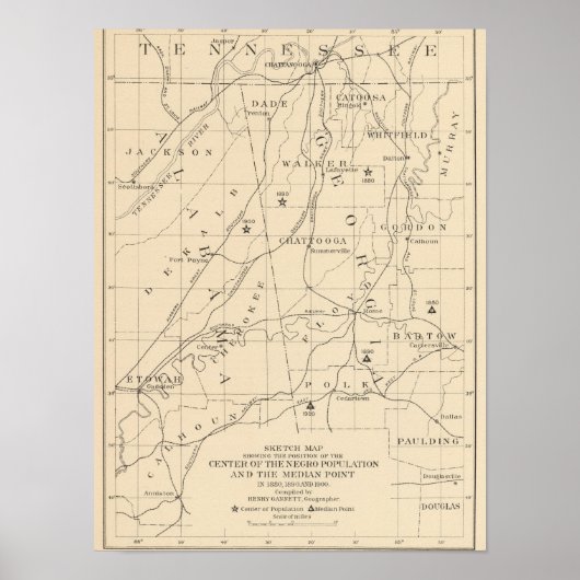 52 Middelgrote Negropopulatie 1880-1900 Poster (Voorkant)