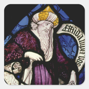 52:Roundel van de profeet Ezekiel, 15e eeuw Vierkante Sticker