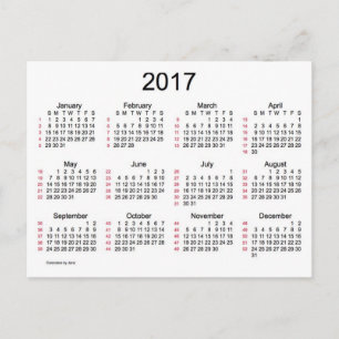 52 weken 2017 Mini Calendar van Janz Briefkaart