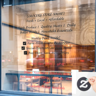 52" x 72" Autocollant pour vitrine de magasin d'ép