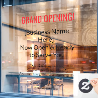 52" x 72" Grand Opening Window Cling  Raamsticker