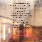 52" x 72" Raamfolie voor restaurants Raamsticker (Vel 2)