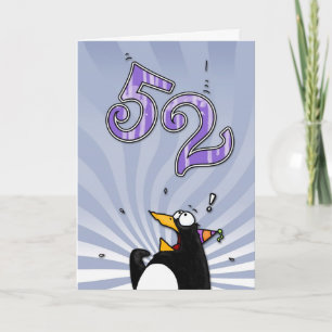 52e anniversaire - Carte de surprise de pingouin