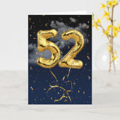 52e Anniversaire Gold Mylar Balloon et carte Confe (Fleur jaune)