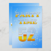 52e anniversaire invitation à la fête avec bière (Devant / Derrière)