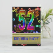 52e anniversaire Invitation avec bulles (Debout devant)