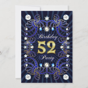 52e anniversaire invitation de fête avec des masse