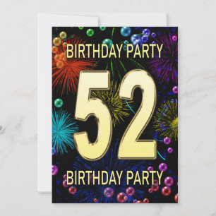 52e anniversaire Invitation fête feux d'artifice
