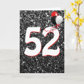 52e ballons d'anniversaire sur carte de Parties sc (Fleur jaune)