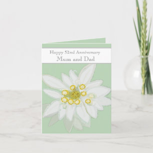 52e bruiloft Jubileum Edelweiss Kaart