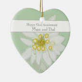 52e bruiloft Jubileum Edelweiss Keramisch Ornament (Rechts)