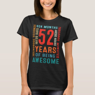 52e verjaardag 52 jaar oud 52 jaar oud awesom t-shirt