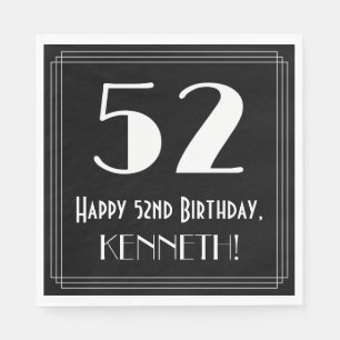 52e verjaardag ~ Art Deco Geïnspireerde look "52", Servet