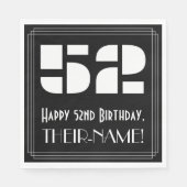 52e verjaardag: Art Deco Geïnspireerde look "52" + Servet (Voorkant)