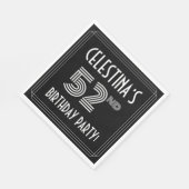 52e verjaardag: Art Deco Style + aangepaste naam Servet (Hoek)