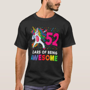 52e verjaardag Dabbing Unicorn Party Gift 52 jaar T-shirt