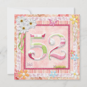 52e verjaardag feest scrapbooking stijl kaart