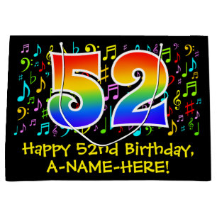 52e verjaardag - Kleurrijke muzieksymbolen, Rainbo Groot Cadeauzakje