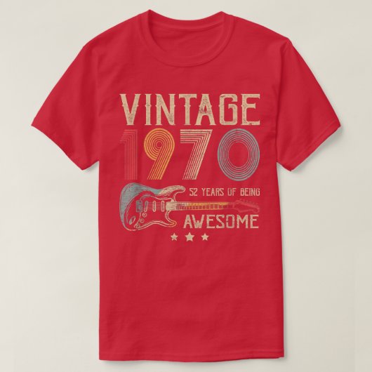 52e verjaardag Mannen  Geweldige 1970 Gui T-shirt (Design voorkant)
