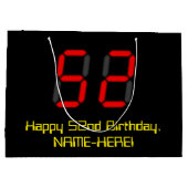 52e verjaardag: Red Digital Clock Style "52" + naa Groot Cadeauzakje (Achterkant)