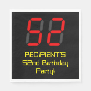 52e verjaardag: Red Digital Clock Style "52" + naa Servet