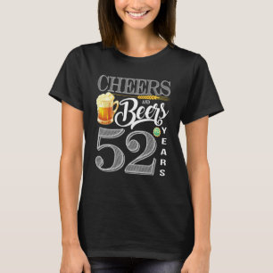 52e verjaardag Shirt op de borst en bier tot 52 ja