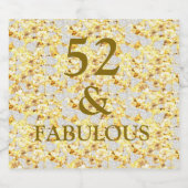 52e verjaardag sparkling wijnetiket (Enkel label)
