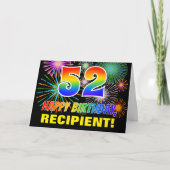 52e verjaardag: Vet, Plezier, Vuurwerk, Regenboog Kaart (Voorkant)