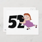 52e verjaardagscadeau - Grappige cartoon Briefkaart (Voorkant / Achterkant)