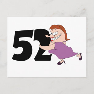 52e verjaardagscadeau - Grappige cartoon Briefkaart