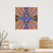 52x52 of Kleiner Poster, Psychedelic Red Blue Poster (Keuken)