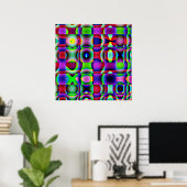 52x52 of Kleiner Poster Psychedelic Square Pattern (Thuiskantoor)