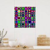 52x52 of Kleiner Poster Psychedelic Square Pattern (Keuken)