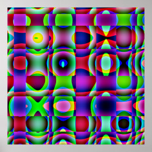 52x52 of Kleiner Poster Psychedelic Square Pattern